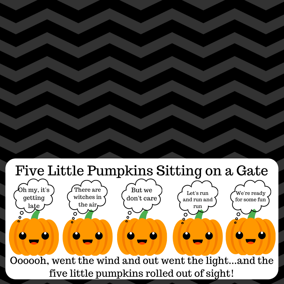 Five Little Pumpkins Treat Bag Topper Digital Download