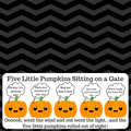 Five Little Pumpkins Treat Bag Topper Digital Download