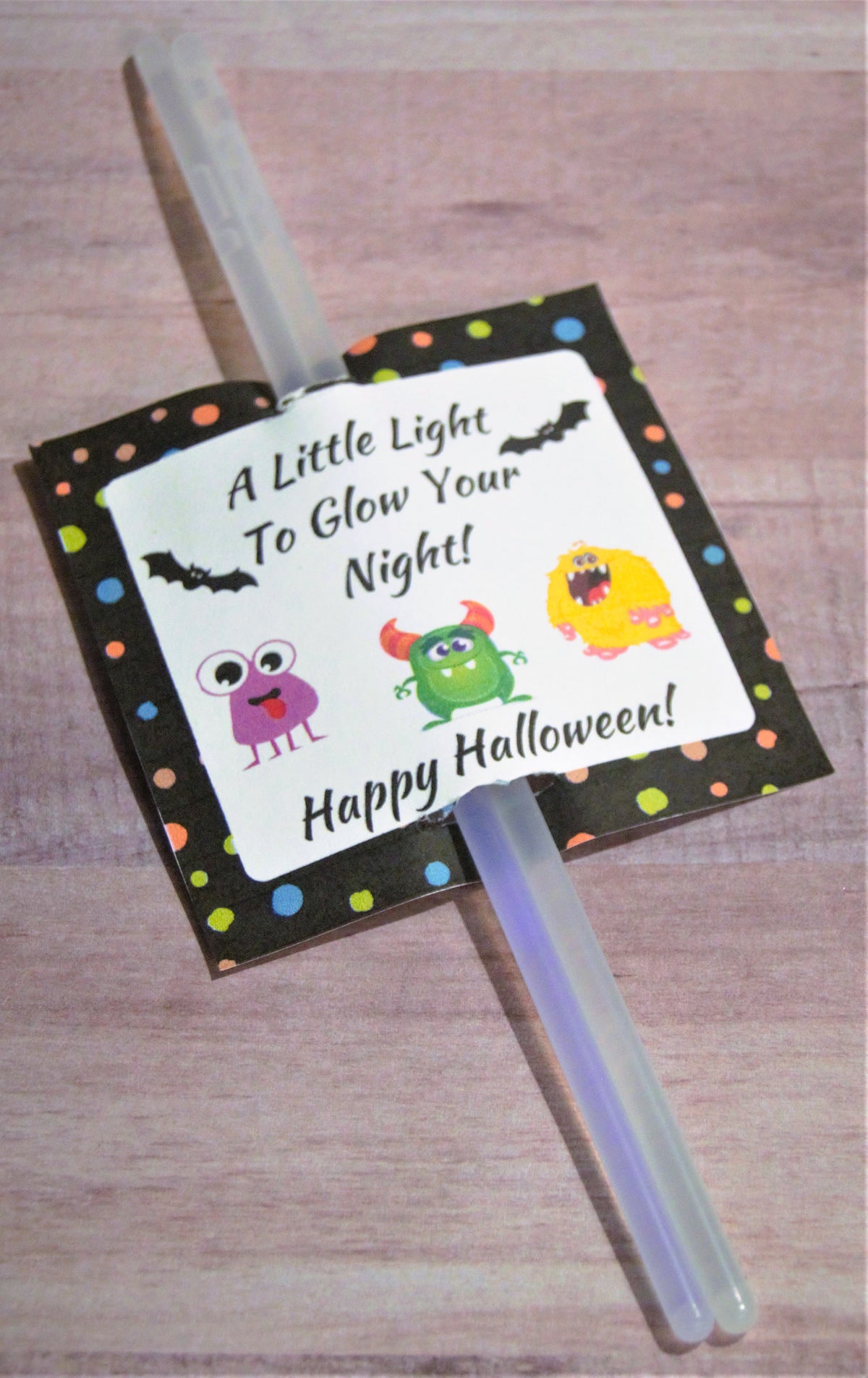 Halloween Glow Stick Card Digital Download
