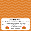 Pumpkin Poop Treat Bag Topper Digital Download with and without Poem